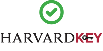 HarvardKey logo with a green checkmark above it.