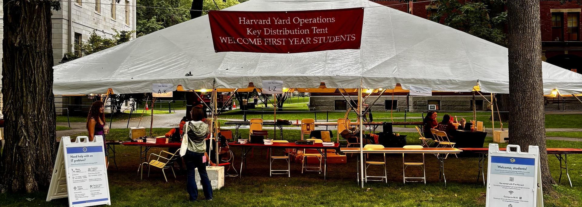 Registration tent at Fall Startup.